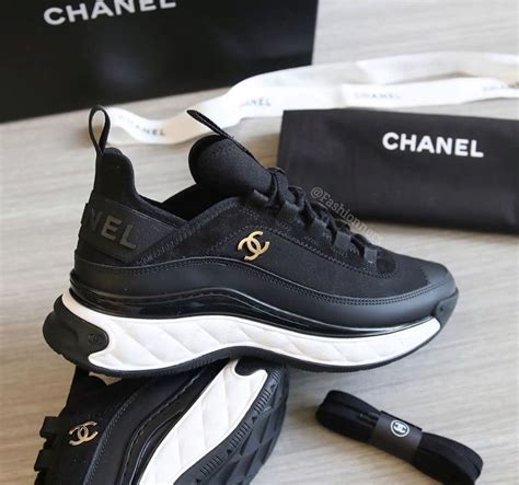 black chanel womens sneakers|Chanel sneakers cost.